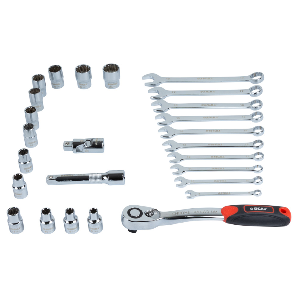 Набір насадок торцевих Ultra CrV Taiwan 1/2" + аксесуари 26 шт