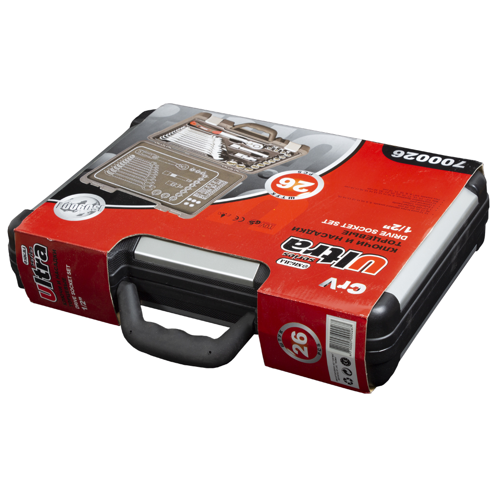 Набір насадок торцевих Ultra CrV Taiwan 1/2" + аксесуари 26 шт