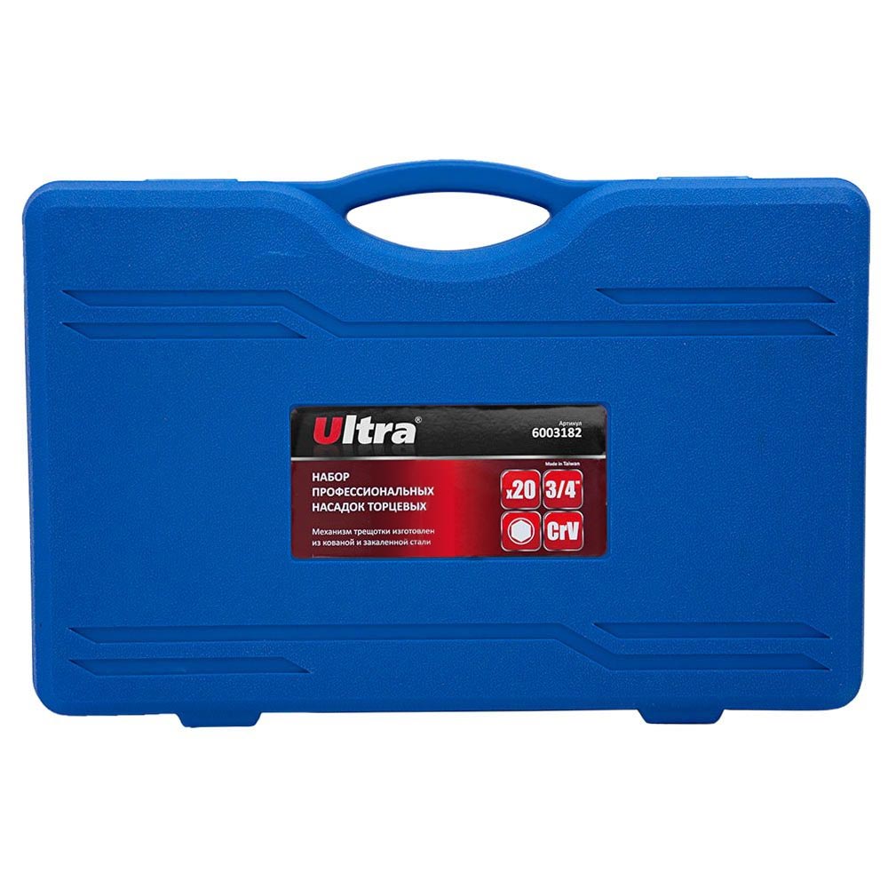 Набір насадок торцевих Ultra CrV Taiwan 3/4" 20 шт