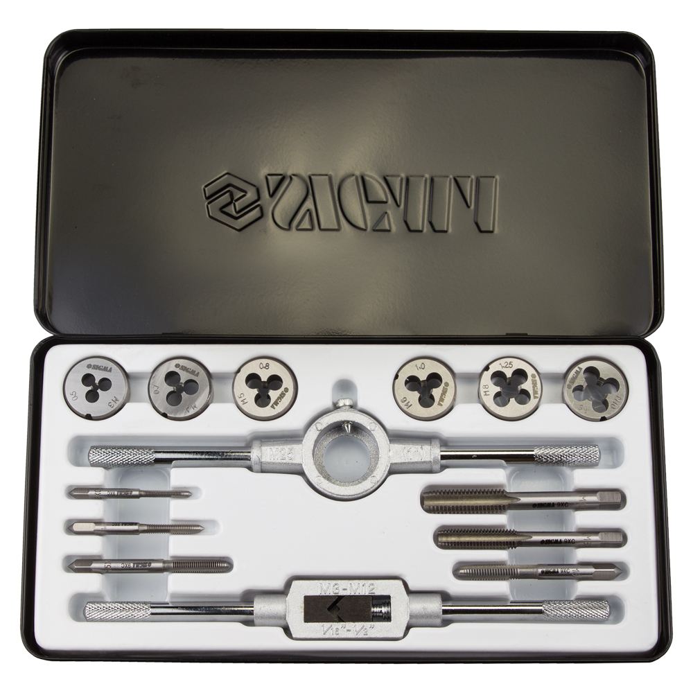 Набір плашок і мітчиків Sigma 14 предметів (металевий кейс)