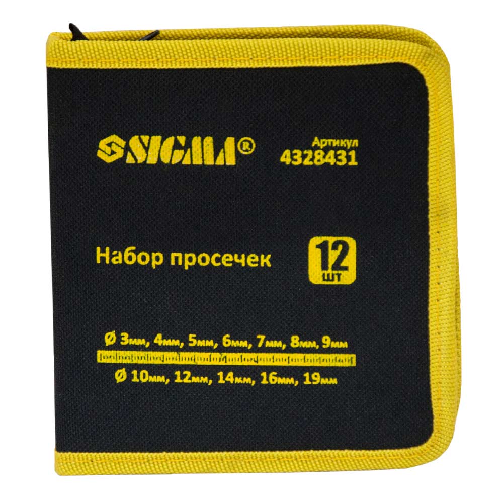 Набор просечек Sigma 12 ед 3-10, 12, 14, 16, 19 мм (чехол)