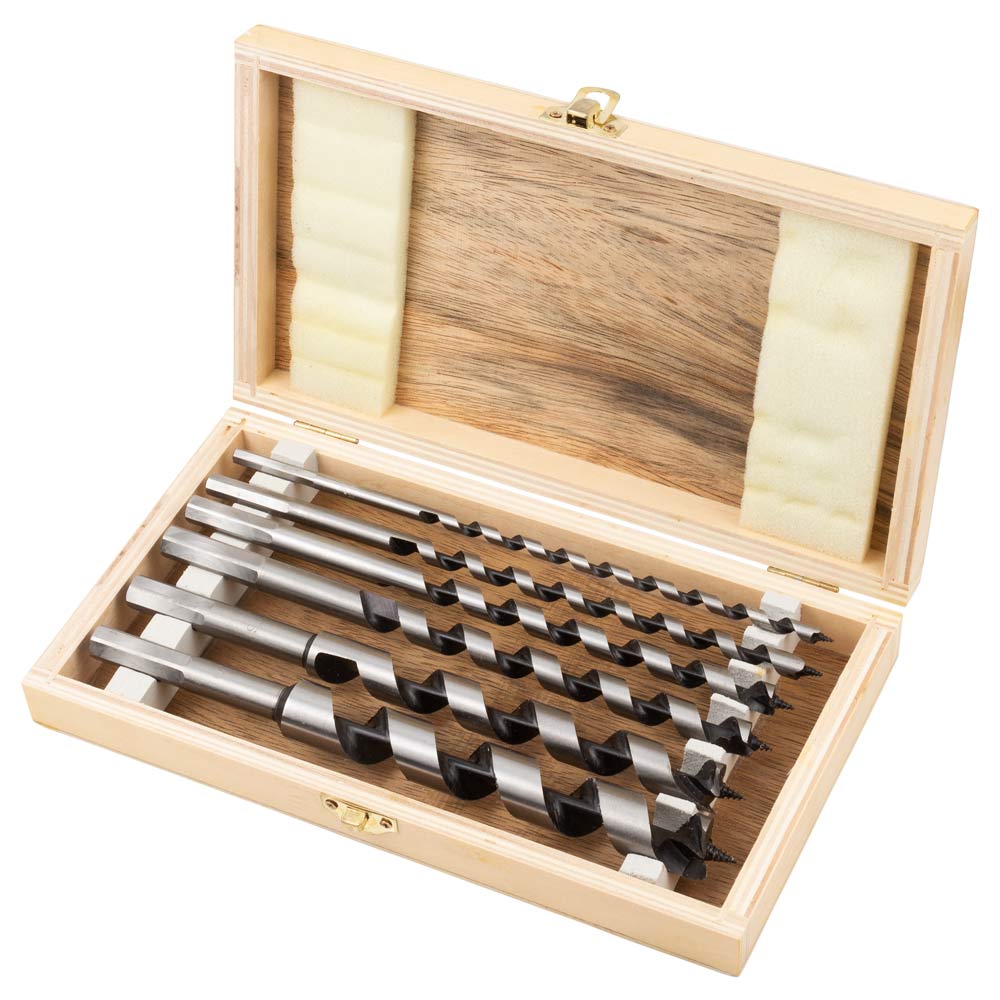 Набір свердел по дереву Sigma гвинтових для коловорота 6 шт Ø6-20 х 230 мм (дерев'яний кейс) Ø6, 8, 10, 12, 16, 20 мм