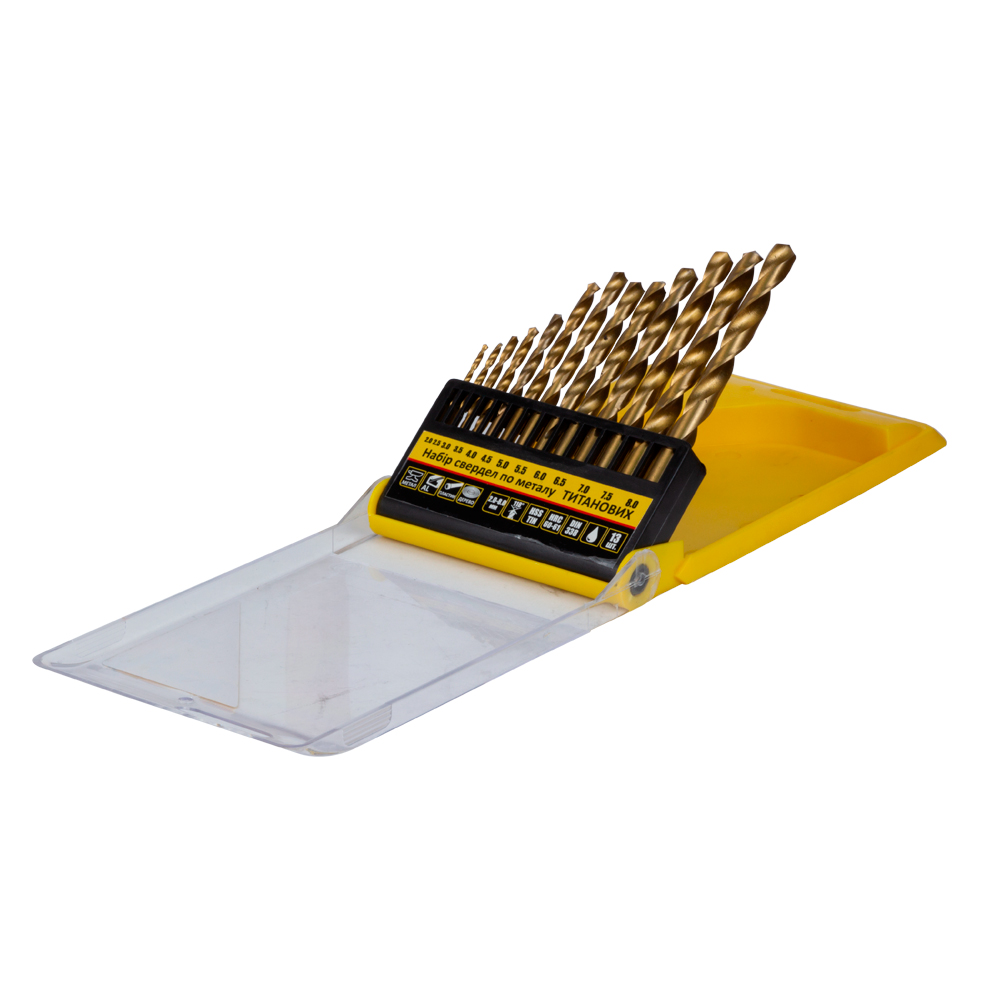 Набор сверл по металлу Sigma HSS-TIN титановых 13 шт 2.0-8.0 мм (пластиковый кейс)