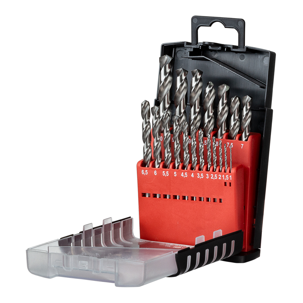 Набор сверл по металлу Ultra Р6М5 полированный 19 шт 1.0-10.0 мм (пластиковый кейс + блистер)