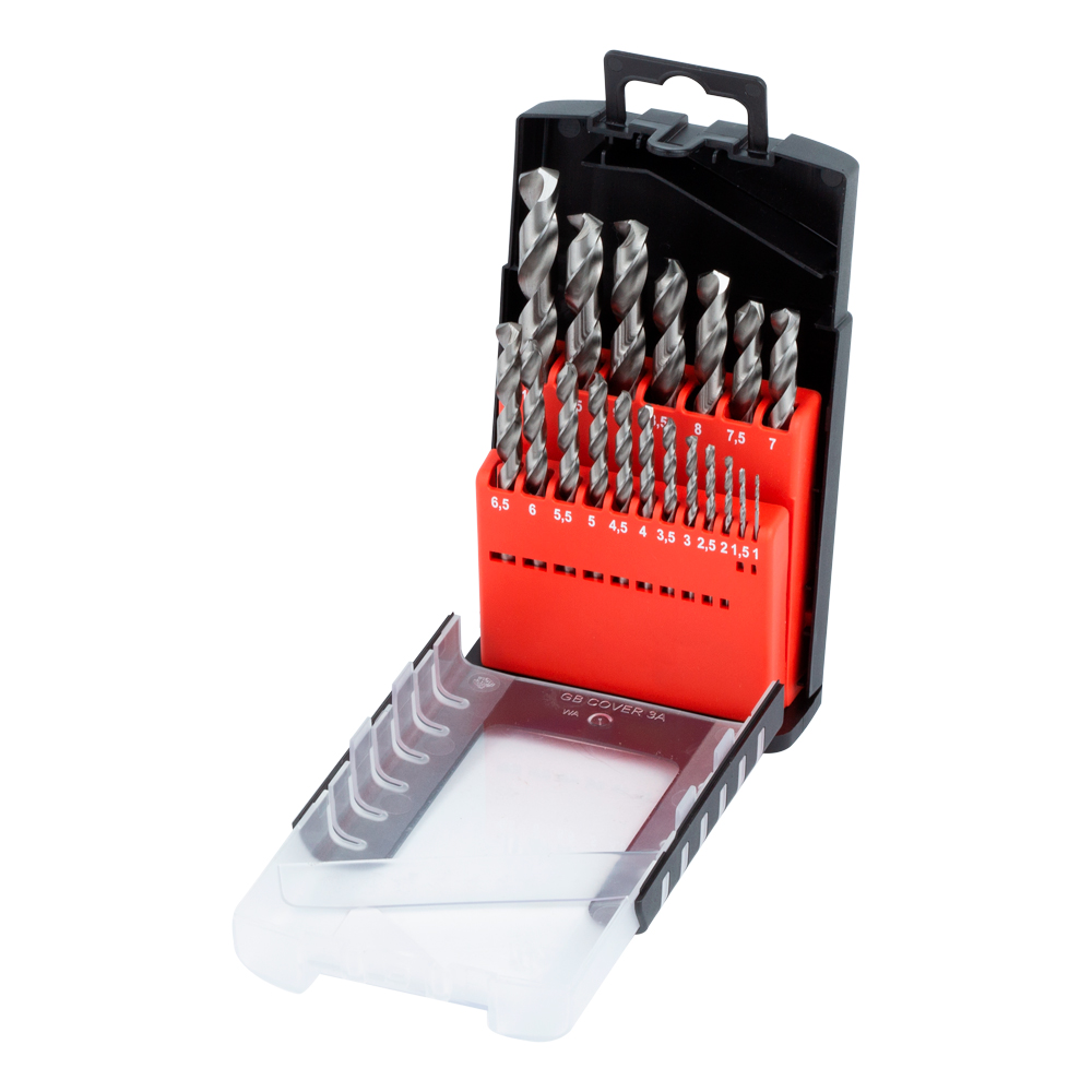 Набор сверл по металлу Ultra Р6М5 полированный 19 шт 1.0-10.0 мм (пластиковый кейс + блистер)