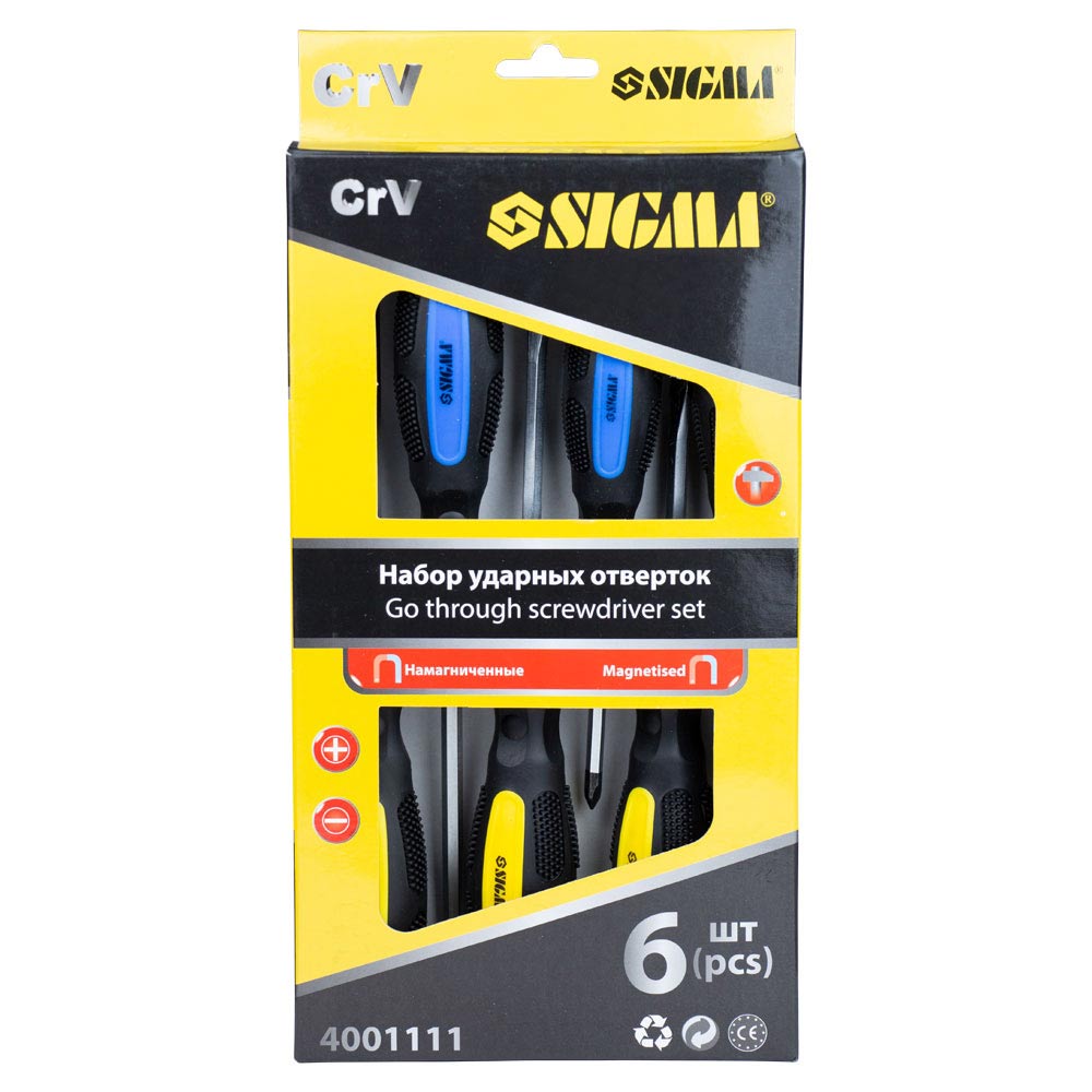 Набор ударных отверток Sigma CrV 6 шт