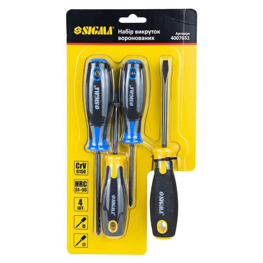 Набір викруток воронінням Sigma CrV 4 шт