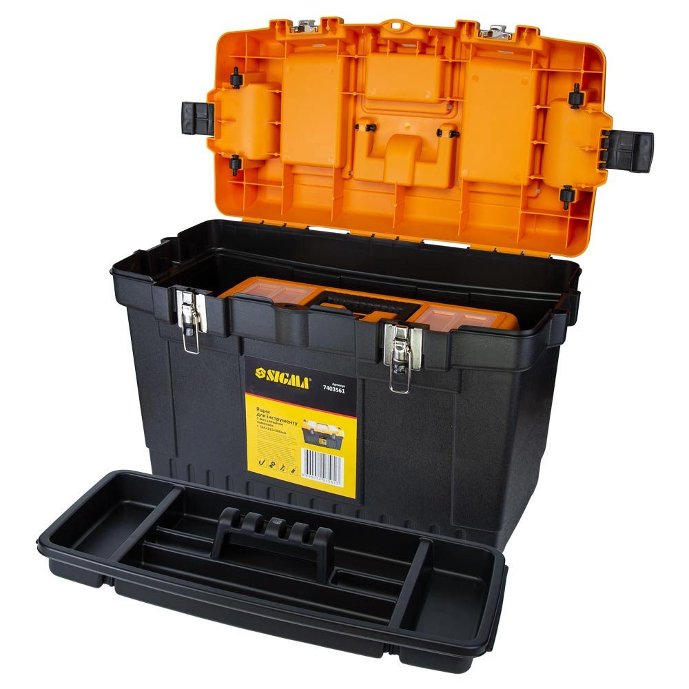 Набір ящиків для інструменту Sigma 2в1 металеві замки 413 x 212 x 244 мм, 564 x 310 x 388 мм