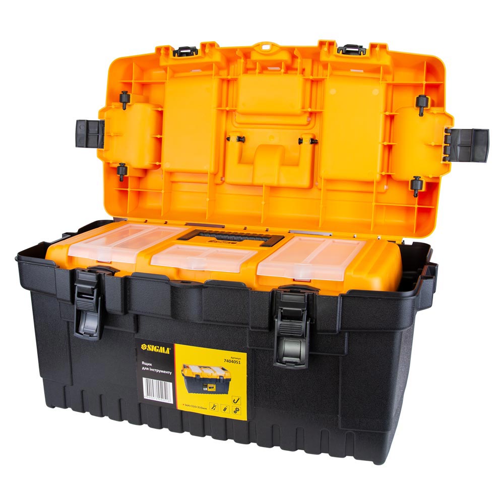 Набір ящиків для інструменту Sigma 4в1 320 x 155 x 139 мм, 413 x 212 x 186 мм, 486 x 267 x 242 мм, 564 x 310 x 310 мм