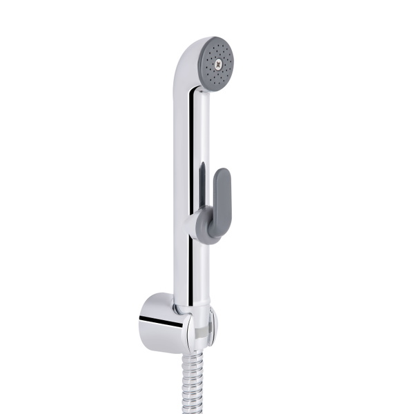 Набір для гігієнічного душу Qtap Inspai-Varius округлий Chrome/Grey (Set) (QTSETCRMA021)