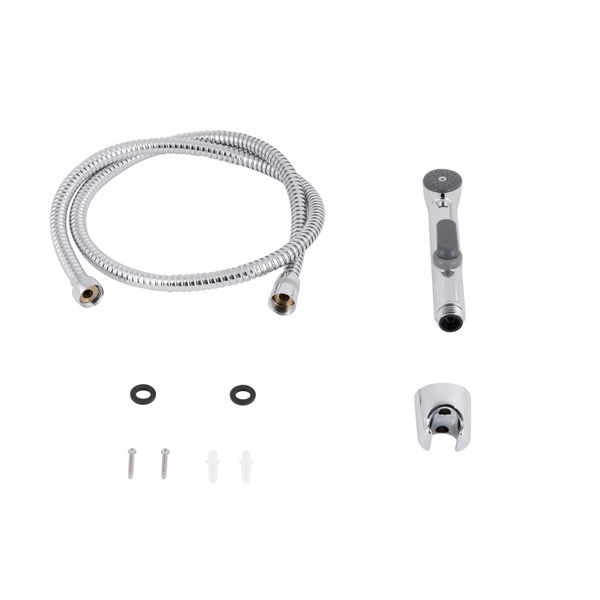 Набір для гігієнічного душу Qtap Inspai-Varius округлий Chrome/Grey (Set) (QTSETCRMA021)
