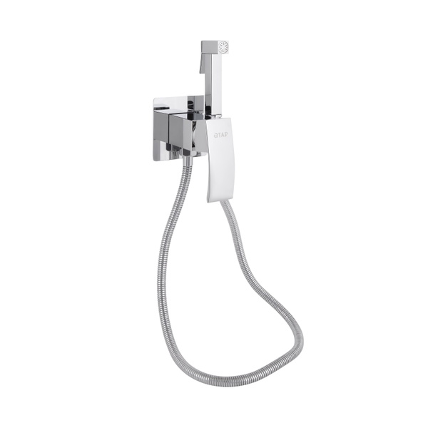 Набір для гігієнічного душу Qtap Swan Cascada прямокутний Chrome (QTSWA262CRM45567)