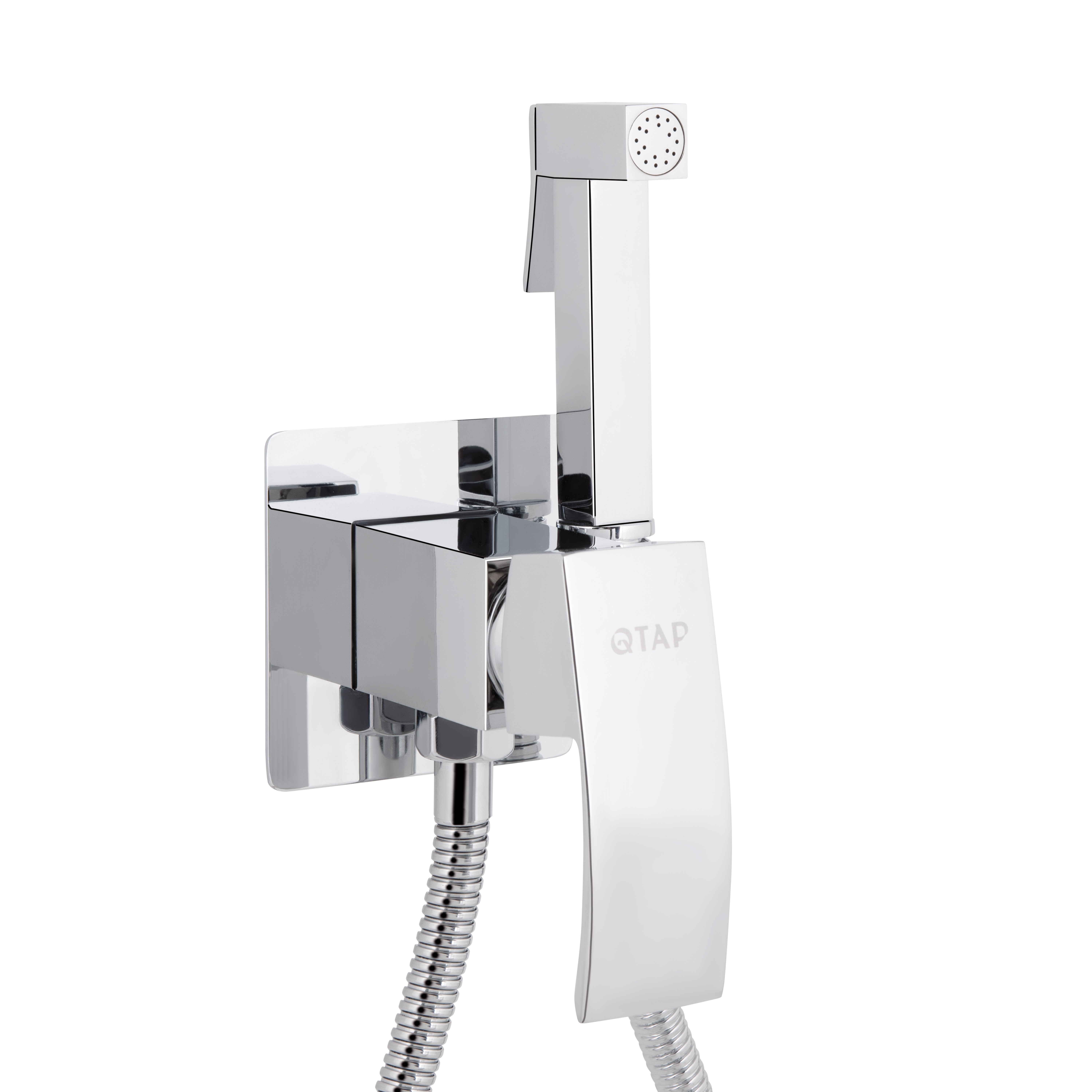 Набор для гігієнічного душу Qtap Swan Cascada прямокутний Chrome (QTSWA262CRM45567)