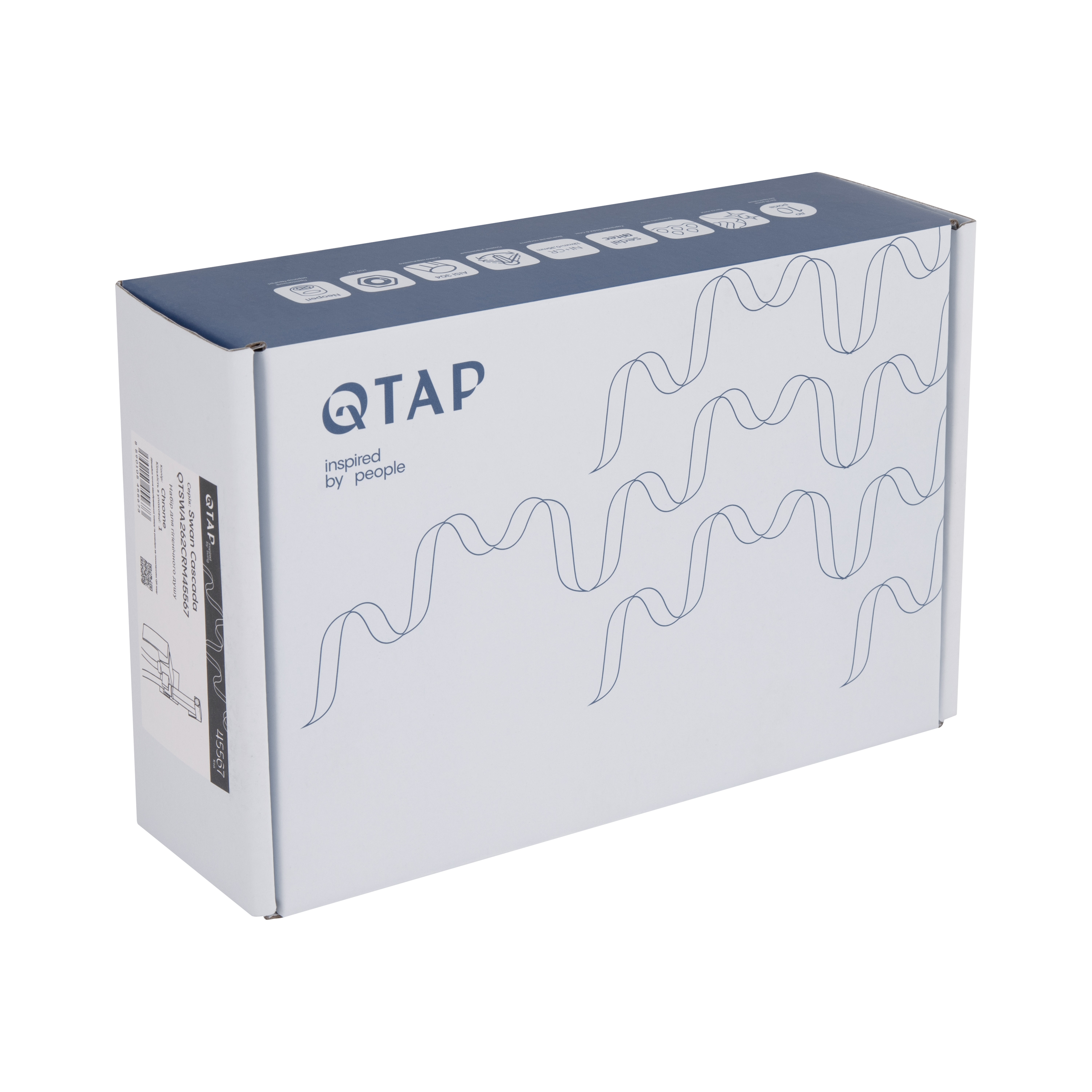 Набор для гігієнічного душу Qtap Swan Cascada прямокутний Chrome (QTSWA262CRM45567)