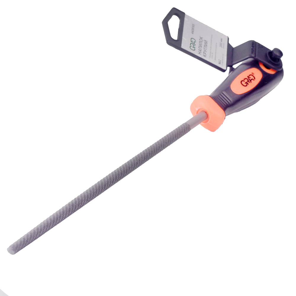 Напильник Grad круглый 200 мм №2 двухкомпонентная рукоятка