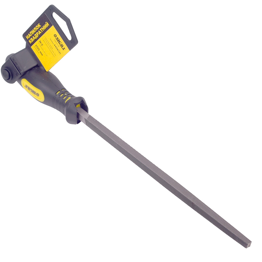 Напильник Sigma квадратный 200 мм №2 двухкомпонентная рукоятка