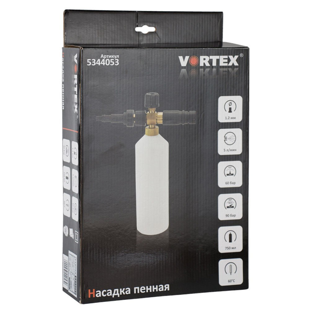 Насадка пінна Vortex 0.75 л для мийок з потужністю від 1500Вт до 3000Вт