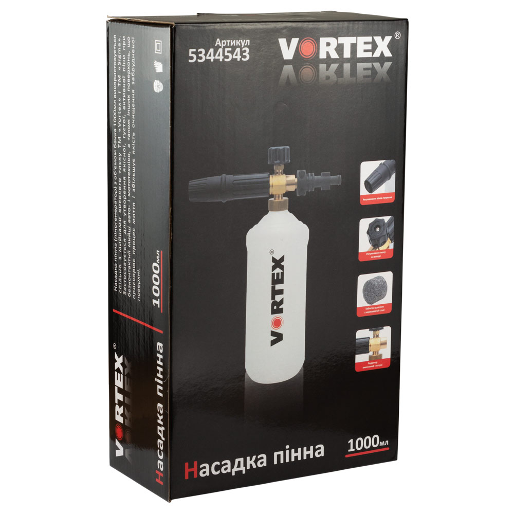 Насадка пенная Vortex (пеногенератор латунь) 1 л для моек с мощностью от 1500Вт до 3000Вт