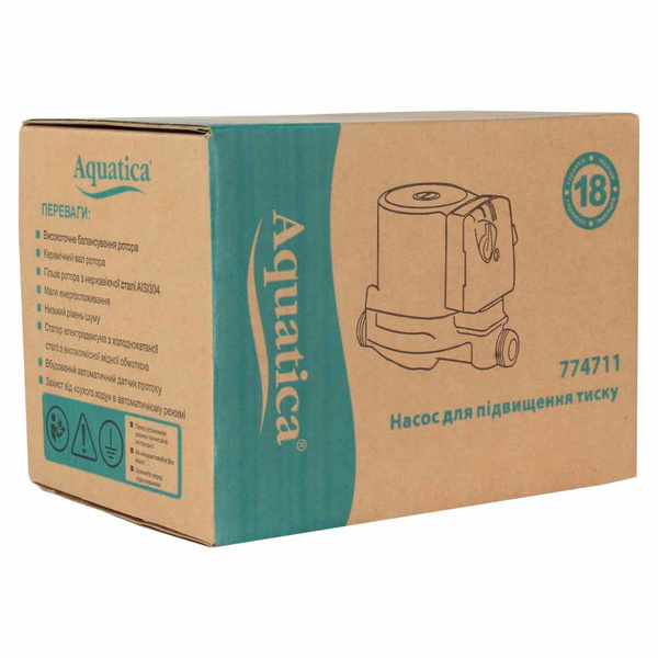 Насос Aquatica GPD 15-9A/160 для підвищення тиску 120Вт Hmax 9м Qmax 30л/хв Ø3/4" 160 мм + гайки Ø1/2"