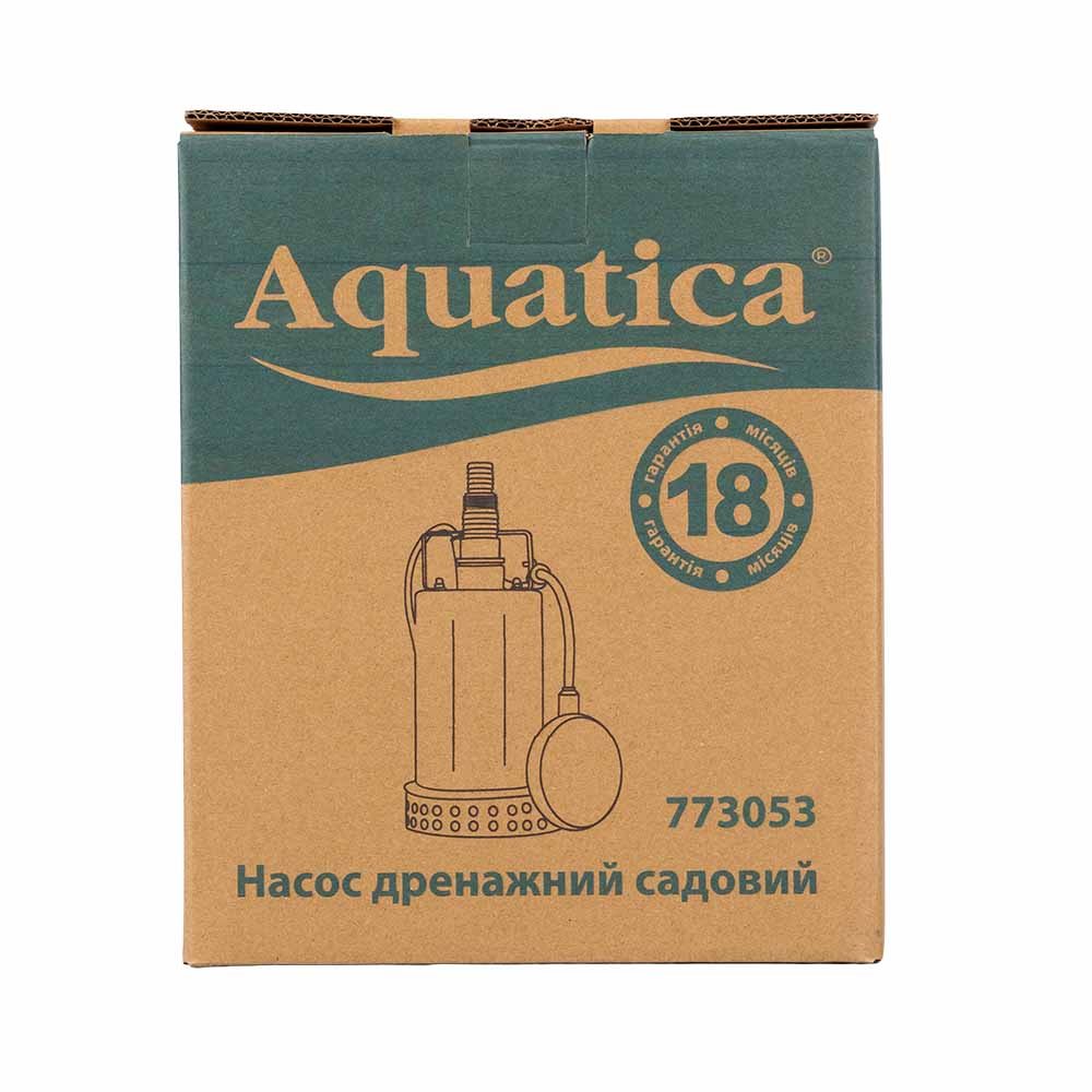 Насос Aquatica дренажний садовий 0.4кВт Hmax 7 м Qmax 130л/хв (част. до 5 мм, нерж)