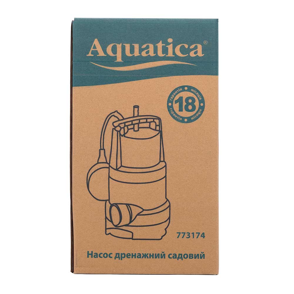 Насос Aquatica дренажний садовий 0.55кВт Hmax 8 м Qmax 180л/хв (част. до 30 мм)