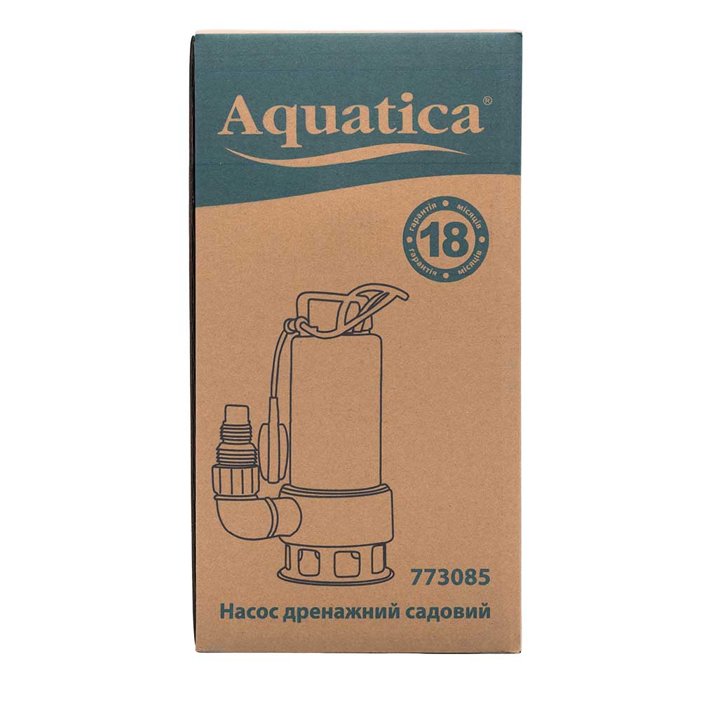 Насос Aquatica дренажний садовий 0.75кВт Hmax 8.5 м Qmax 200л/хв (част.до 30 мм, нерж)