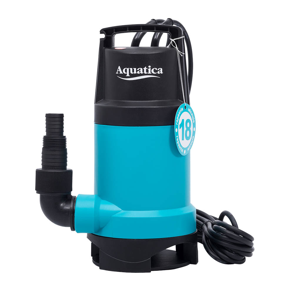 Насос Aquatica дренажний садовий 0.75кВт Hmax 9.5 м Qmax 220л/хв (част. до 30 мм)