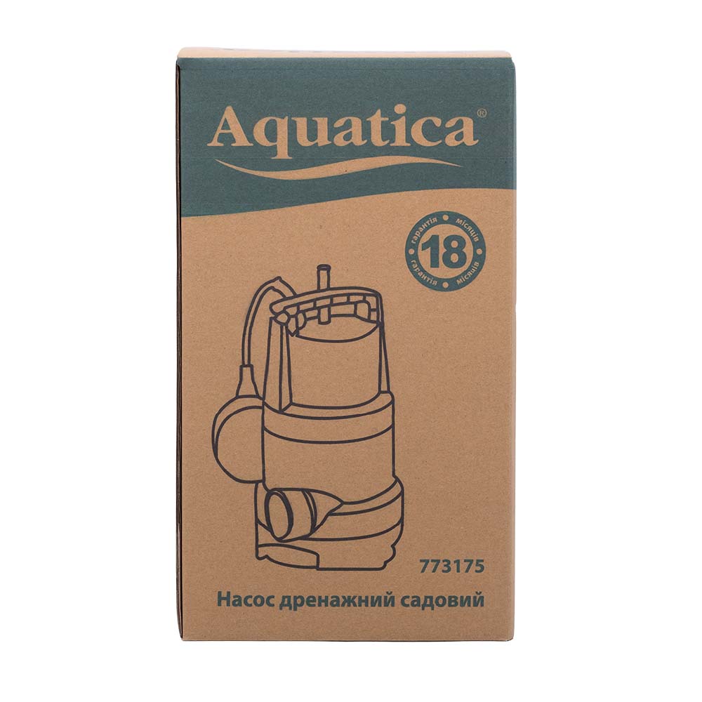 Насос Aquatica дренажний садовий 0.75кВт Hmax 9.5 м Qmax 220л/хв (част. до 30 мм)