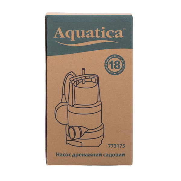 Насос Aquatica дренажний садовий 0.75кВт Hmax 9.5 м Qmax 220л/хв (част. до 30 мм)