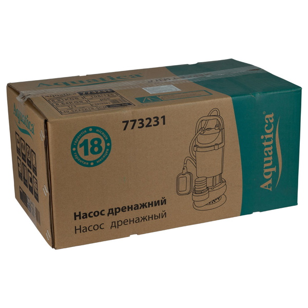 Насос Aquatica дренажний 0.37кВт Hmax 16 м Qmax 150л/хв QDX1.5-16-0.37A