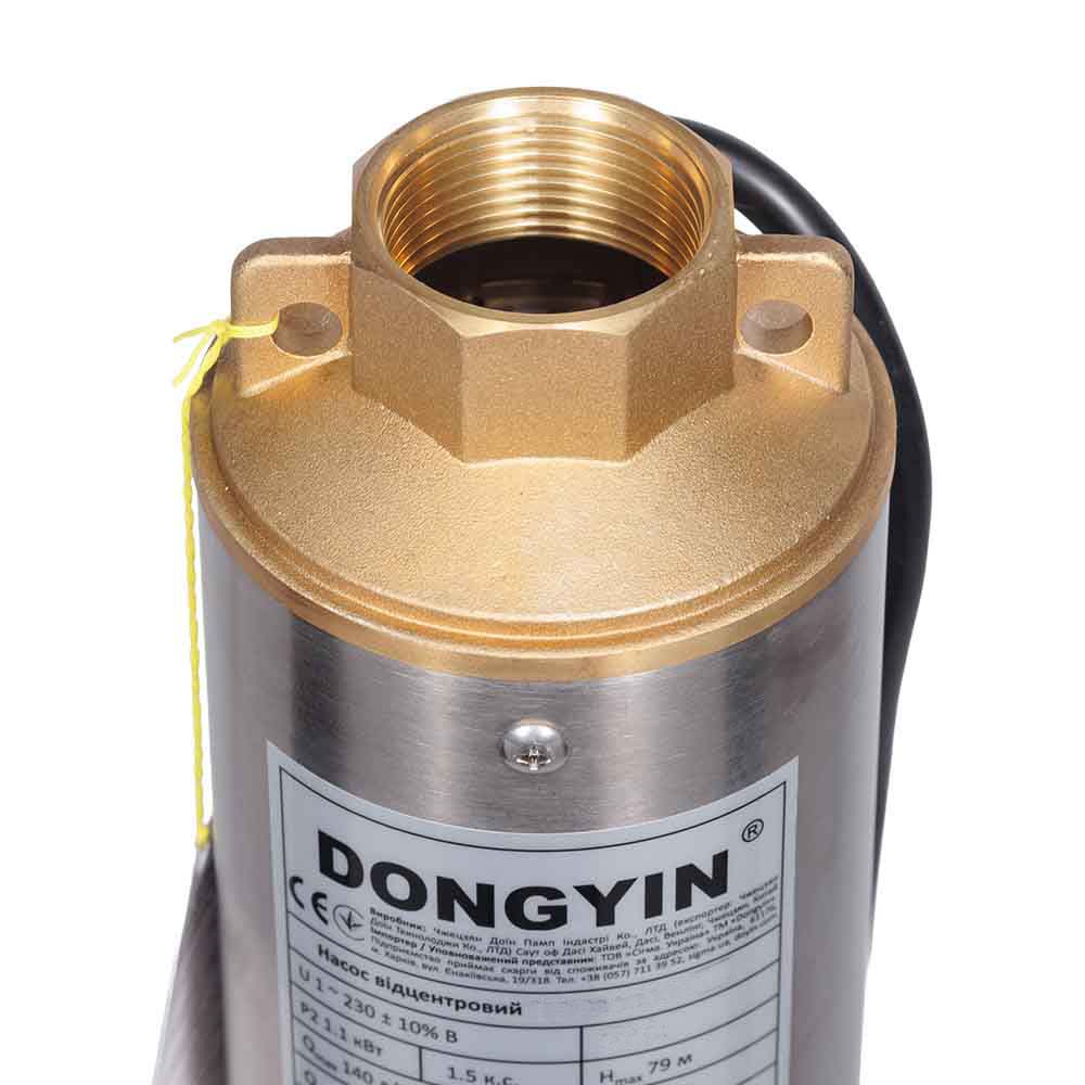 Насос Dongyin центробежный 1.5кВт H 101(67) м Q 140(100)л/мин Ø102 мм 4SDm6/14
