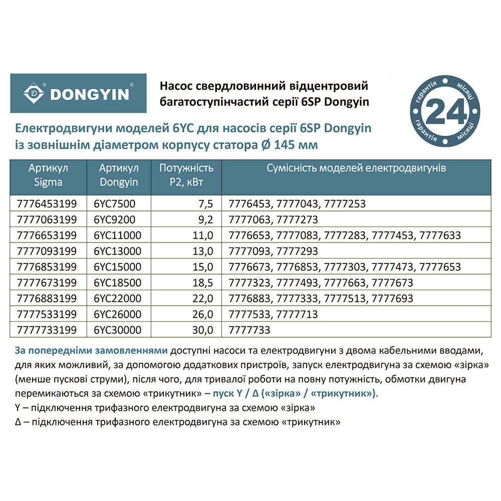 Насос Dongyin відцентровий 380В 18.5кВт H 140(78) м Q 1300(1000)л/хв Ø145 мм колеса нерж сталь + пульт (з 3х Частин) 6SP60-10