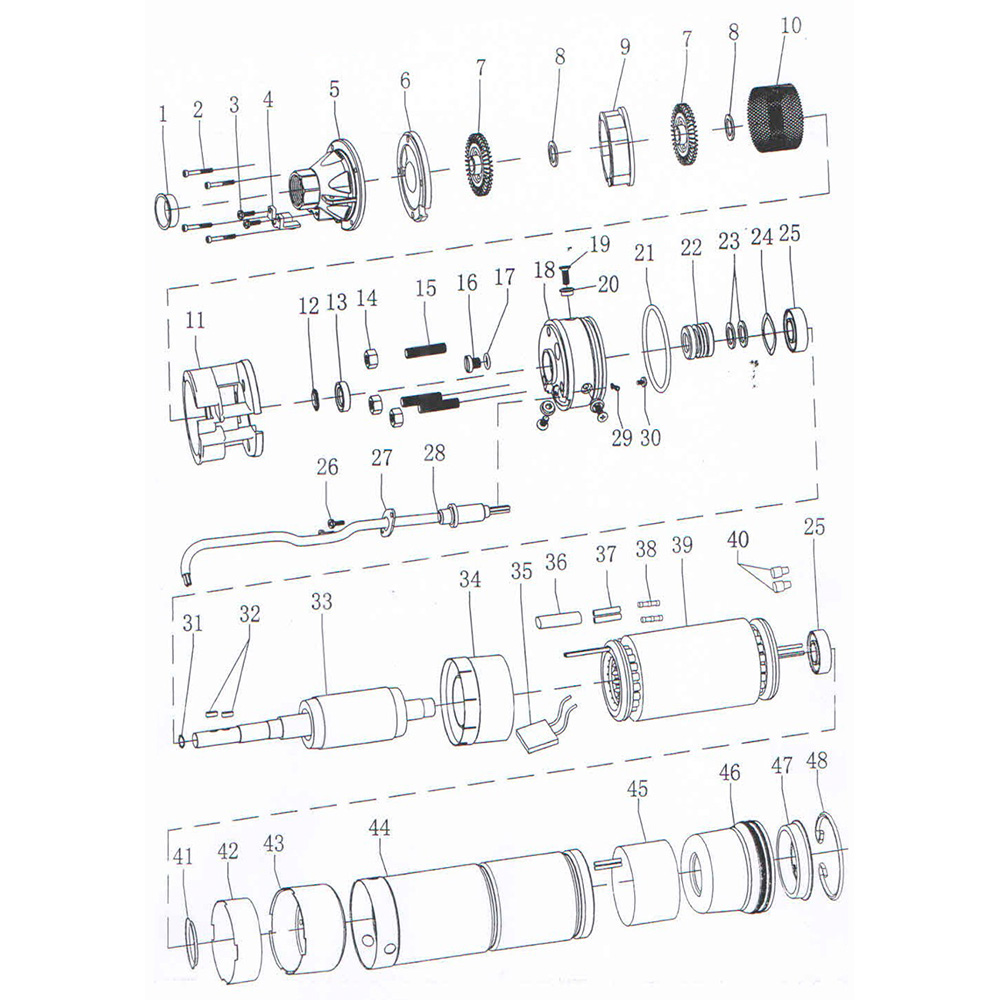 Насос Dongyin вихровий свердловинний 0.55кВт H 36(21) м Q 40(20)л/хв Ø75 мм 3SKm75