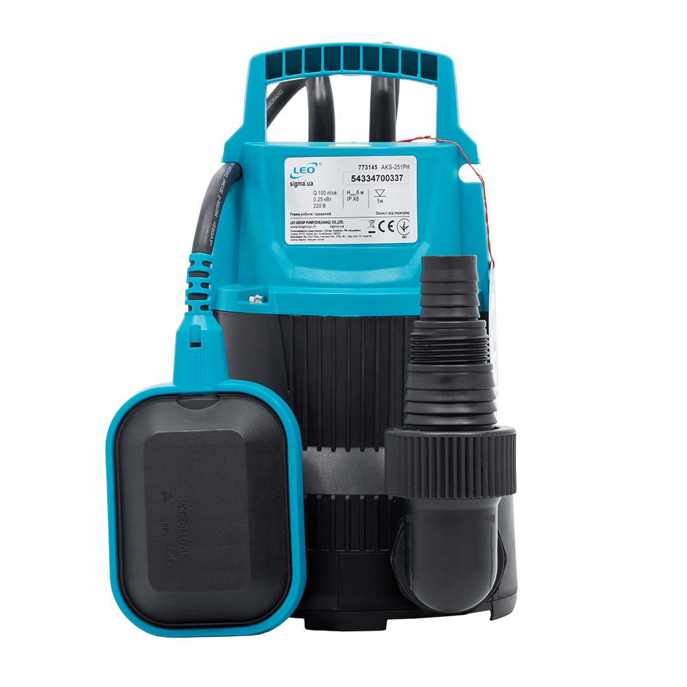 Насос Leo дренажний садовий 0.25кВт Hmax 6 м Qmax 100л/хв AKS-251PH
