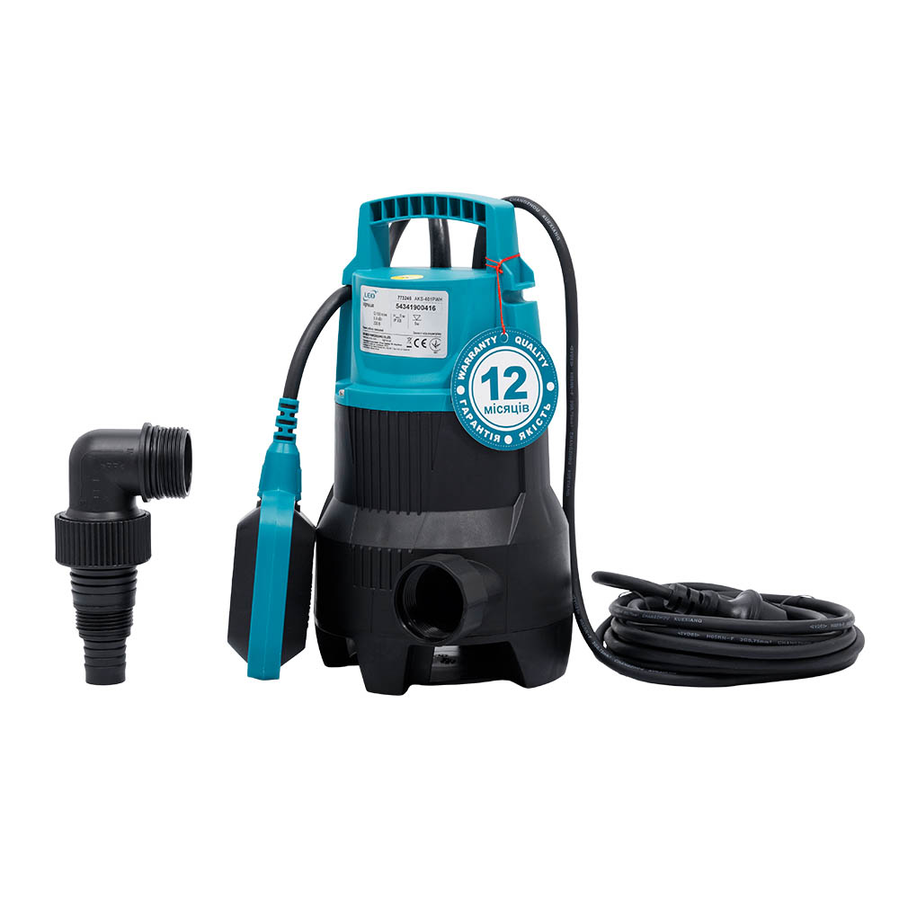Насос Leo дренажний садовий 0.4кВт Hmax 5 м Qmax 150л/хв AKS-401PWH