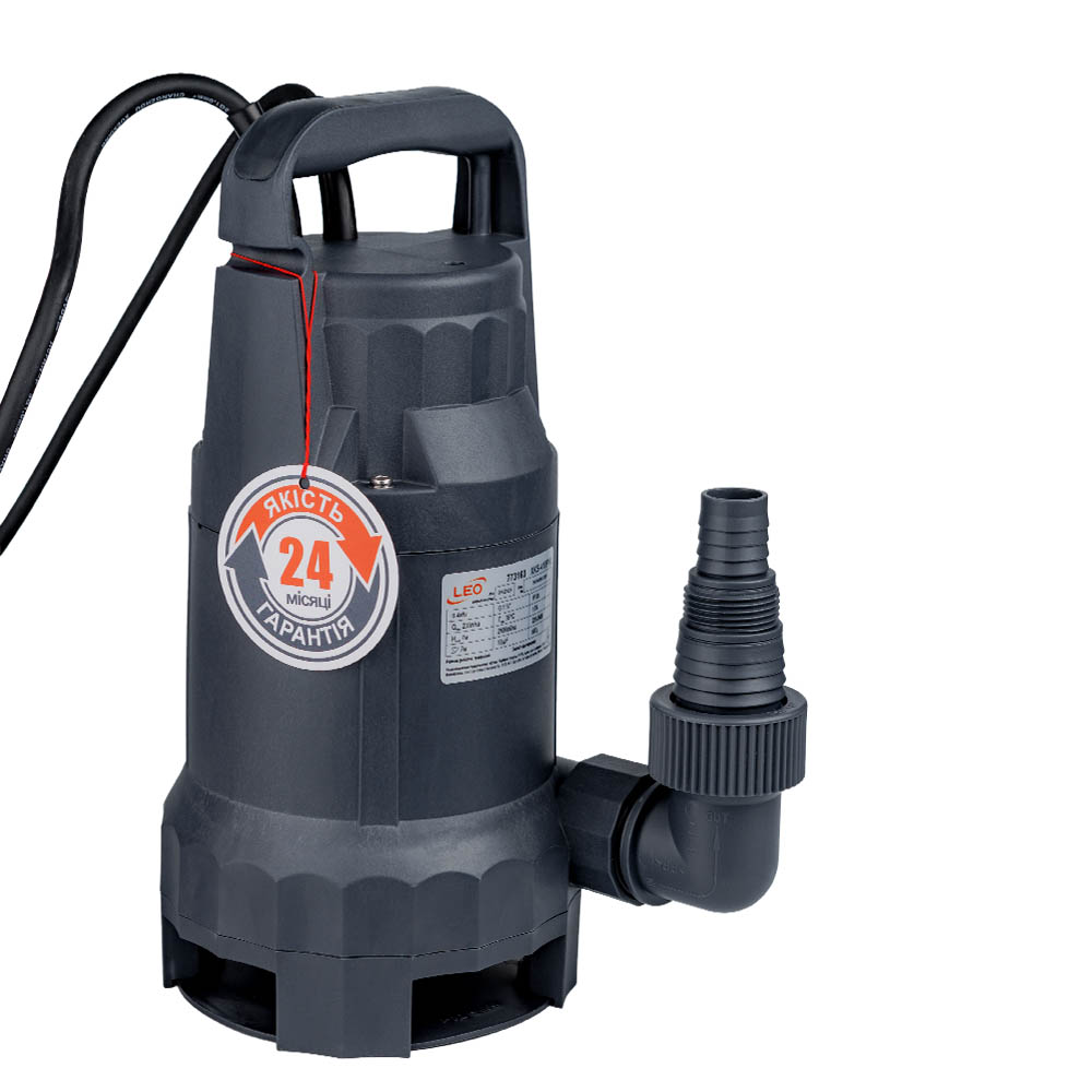 Насос Leo дренажний садовий 0.4кВт Hmax 7 м Qmax 233л/хв (част. до 25 мм)