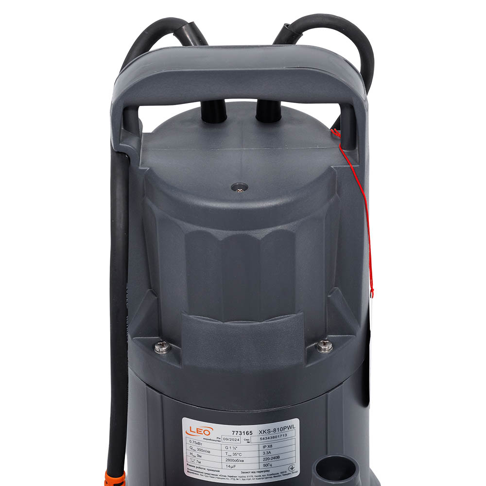 Насос Leo дренажний садовий 0.75кВт Hmax 9 м Qmax 300л/хв (част. до 35 мм)