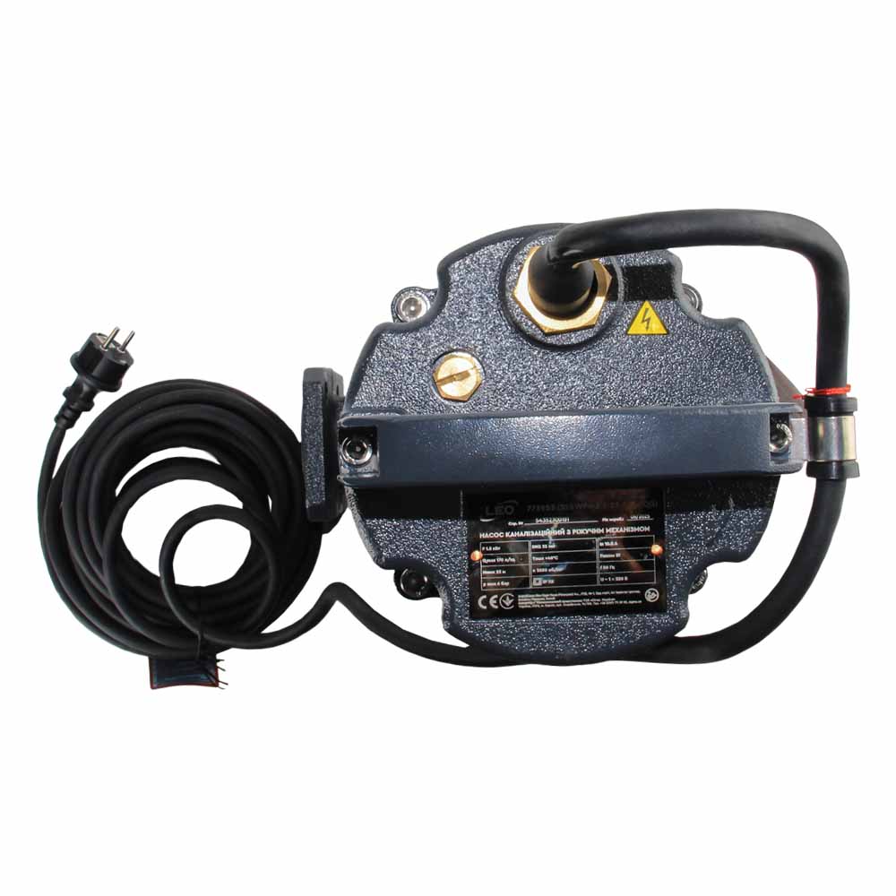 Насос Leo каналізаційний 1.1кВт Hmax 18 м Qmax 140 л/хв (з ріжучим механізмом) 3.0 32SWPm3.6-17-1.1L/QG