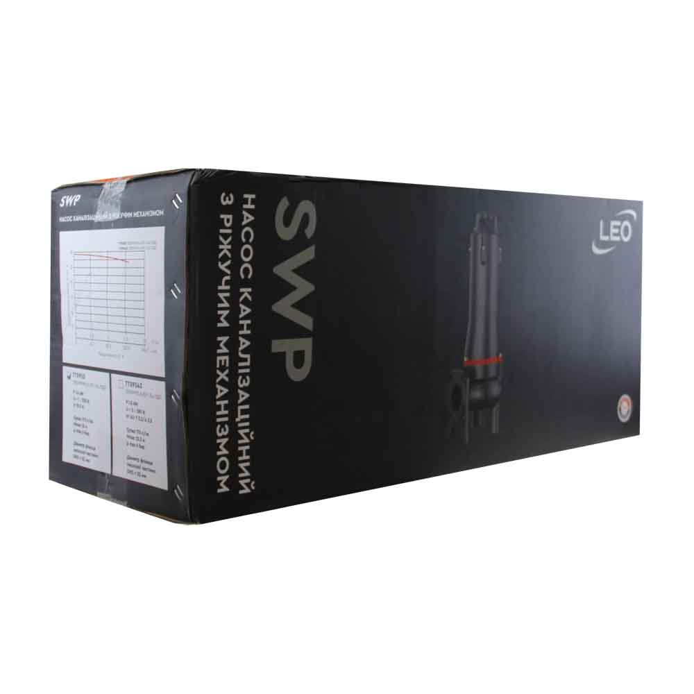 Насос Leo каналізаційний 1.1кВт Hmax 18 м Qmax 140 л/хв (з ріжучим механізмом) 3.0 32SWPm3.6-17-1.1L/QG