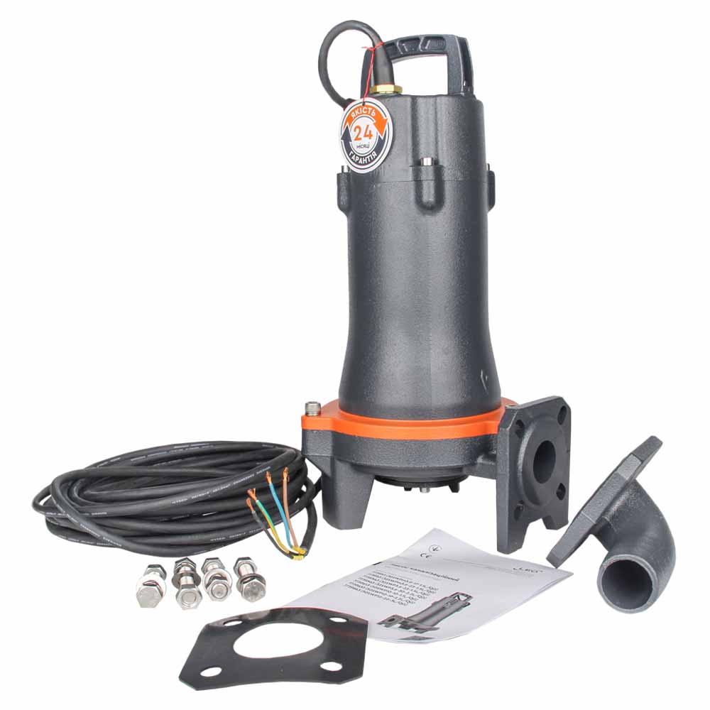 Насос Leo каналізаційний 380В 1.1кВт Hmax 17.5 м Qmax 350 л/хв (з ріжучим механізмом) 3.0 50SWP10-10-1.1L/QG