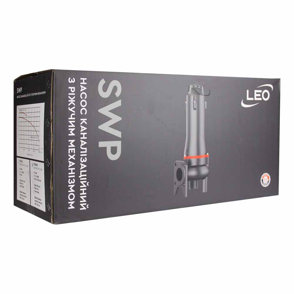 Насос Leo каналізаційний 380В 1.1кВт Hmax 17.5 м Qmax 350 л/хв (з ріжучим механізмом) 3.0 50SWP10-10-1.1L/QG