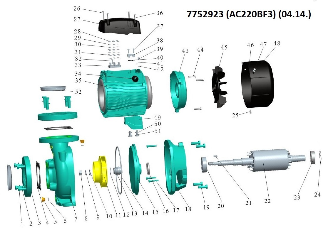 Насос Leo відцентровий 380В 2.2кВт Hmax 17.5м Qmax 1000л/хв 3" 3.0