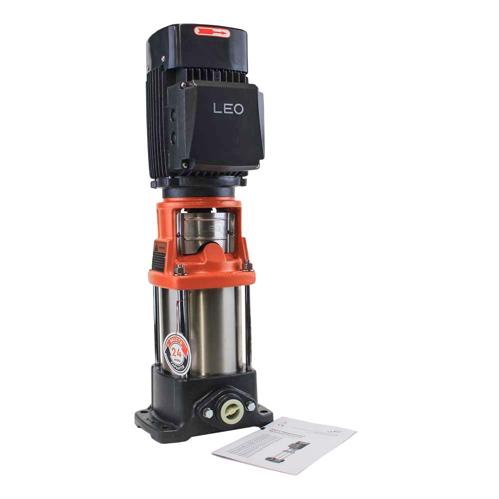 Насос Leo відцентровий багатоступінчастий вертикальний 1.1кВт H 136(130) м Q 40(17) л/хв нерж 3.0 innovation LVRm1-23