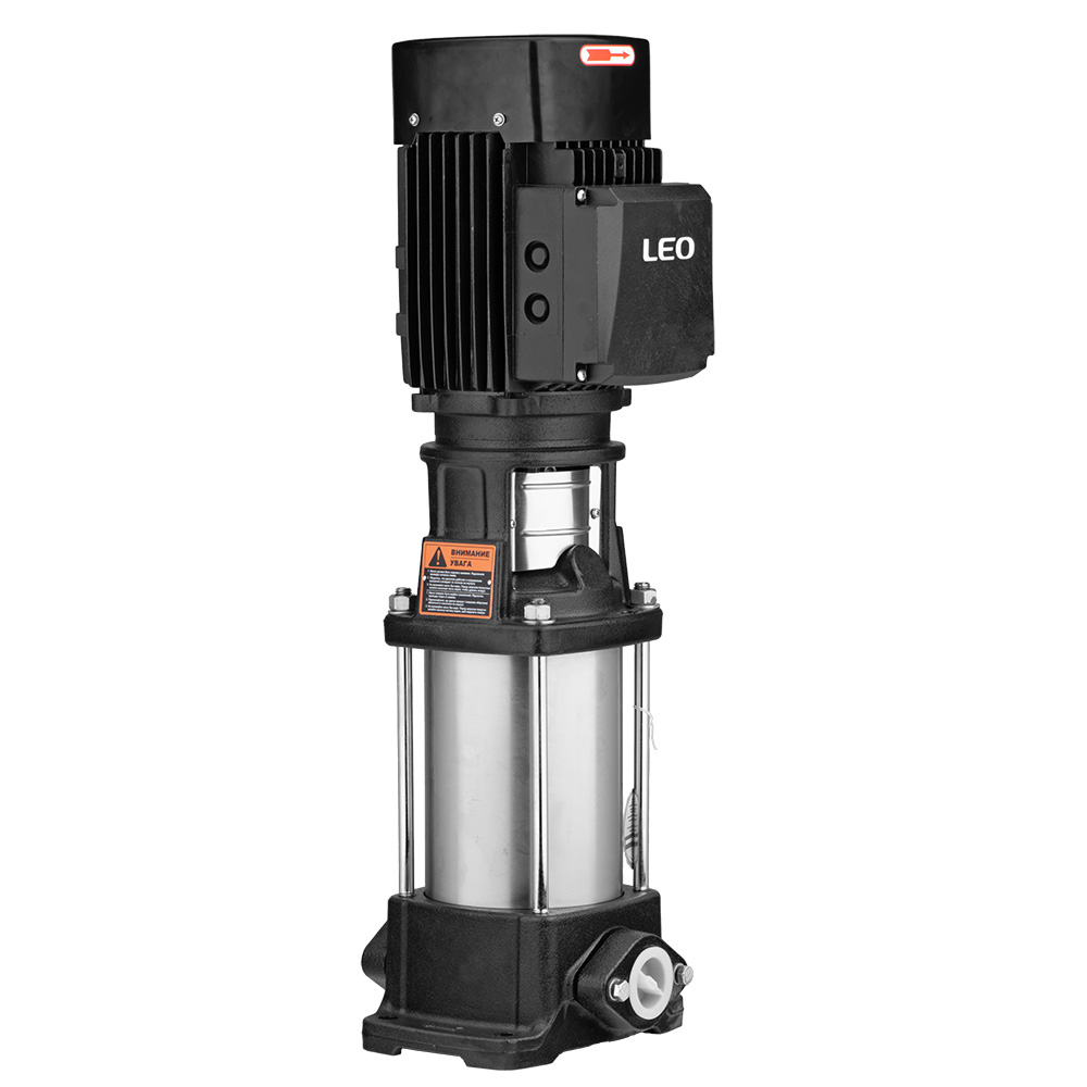 Насос Leo відцентровий багатоступінчастий вертикальний 380В 0.75кВт H 31(24) м Q 142(83) л/хв нерж 3.0 innovation LVR5-5