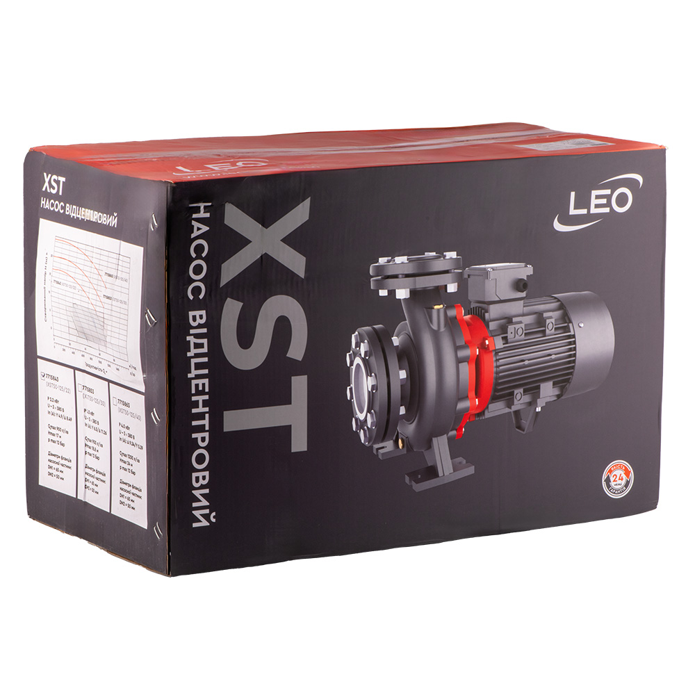 Насос Leo відцентровий горизонтальний 380В 2.2кВт Hmax 17 м Qmax 900 л/хв 3.0 XST50-125/22