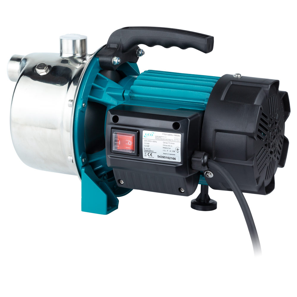 Насос Leo відцентровий самовсмоктуючий 1.0кВт Hmax 44м Qmax 73л/хв нерж EKJ-1002S