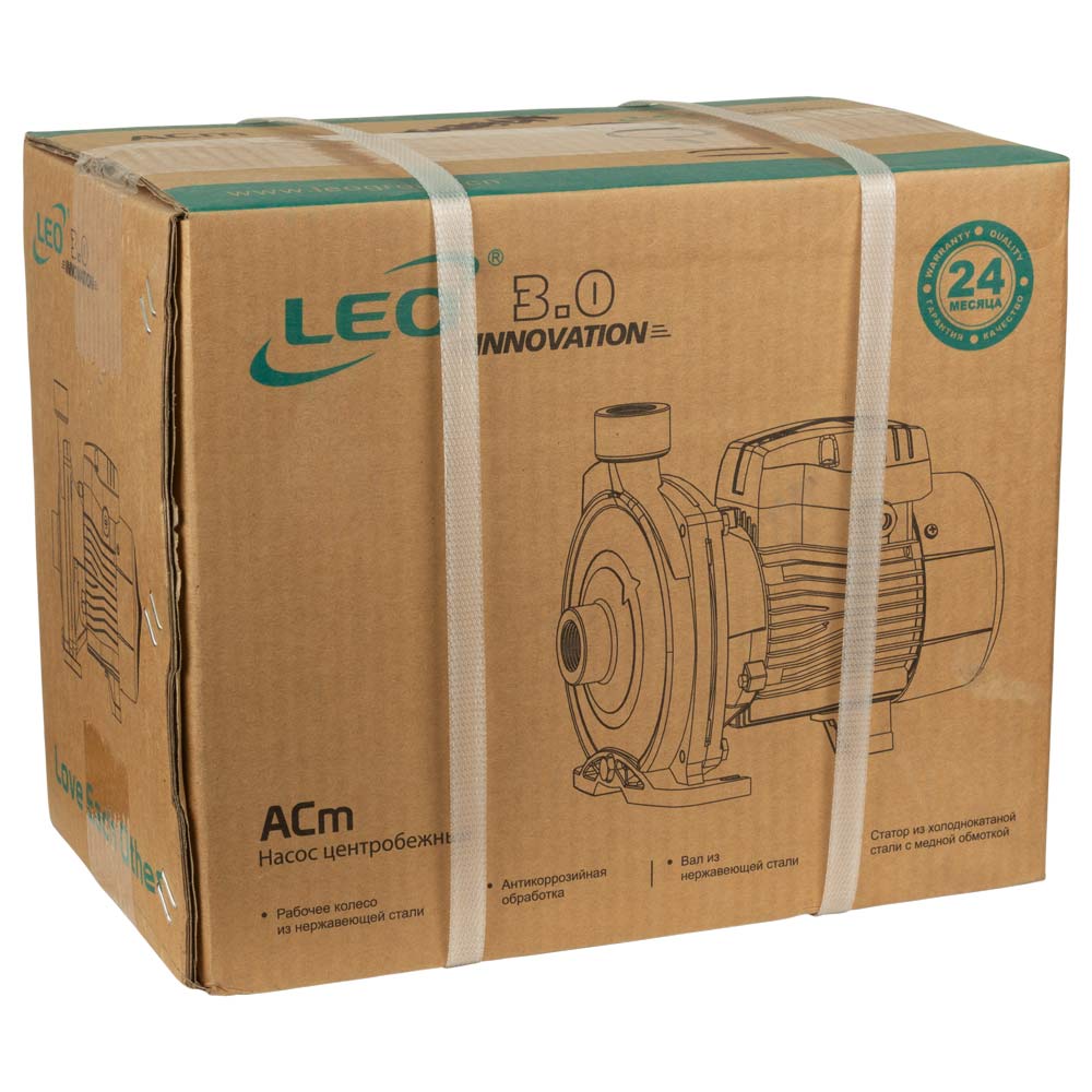 Насос Leo відцентровий 0.37кВт Hmax 23м Qmax 90л/хв 3.0 ACm37