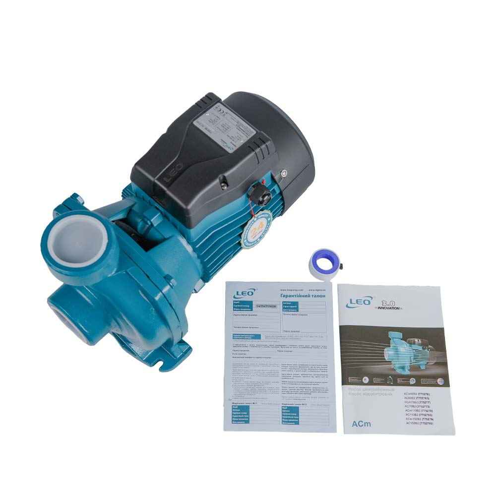 Насос Leo відцентровий 1.1кВт Hmax 19.5м Qmax 500л/хв 2" 3.0 ACm110B2