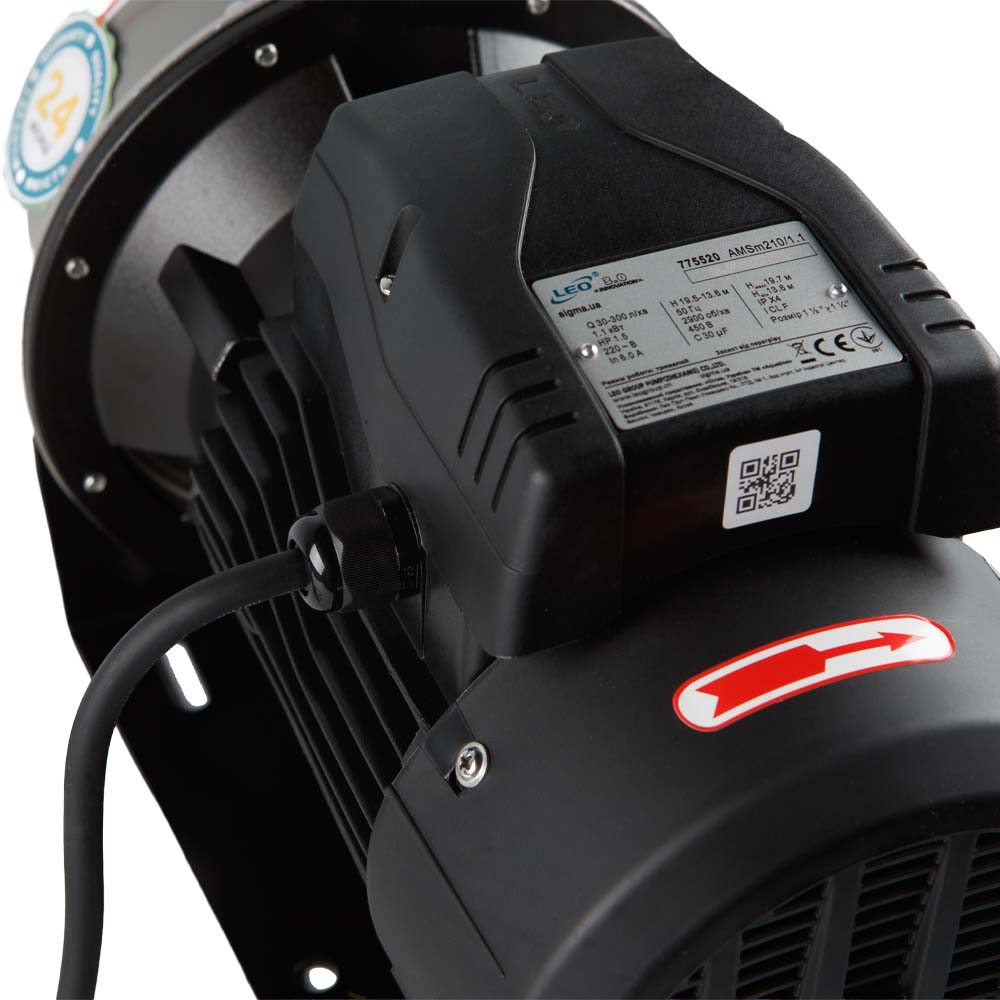 Насос Leo відцентровий 1.1кВт Hmax 19.7м Qmax 300л/хв (нерж) 3.0