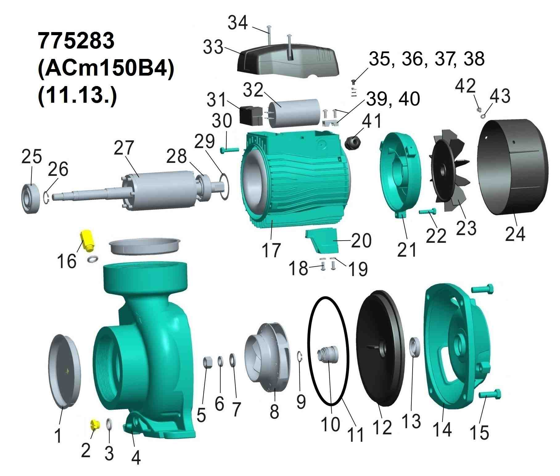 Насос Leo відцентровий 1.5кВт Hmax 14.5м Qmax 1000л/хв 4" 3.0